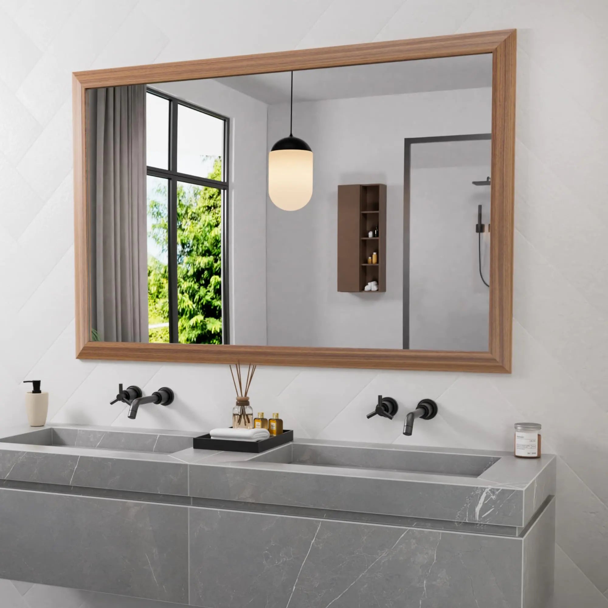 Amorho Bathroom Mirror 50x30 Inch Wall Mirror