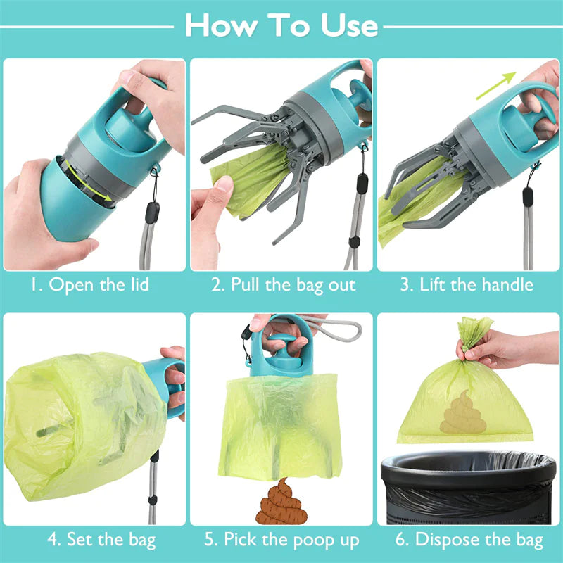 Portable Dog Pooper Scooper with Bag Dispenser